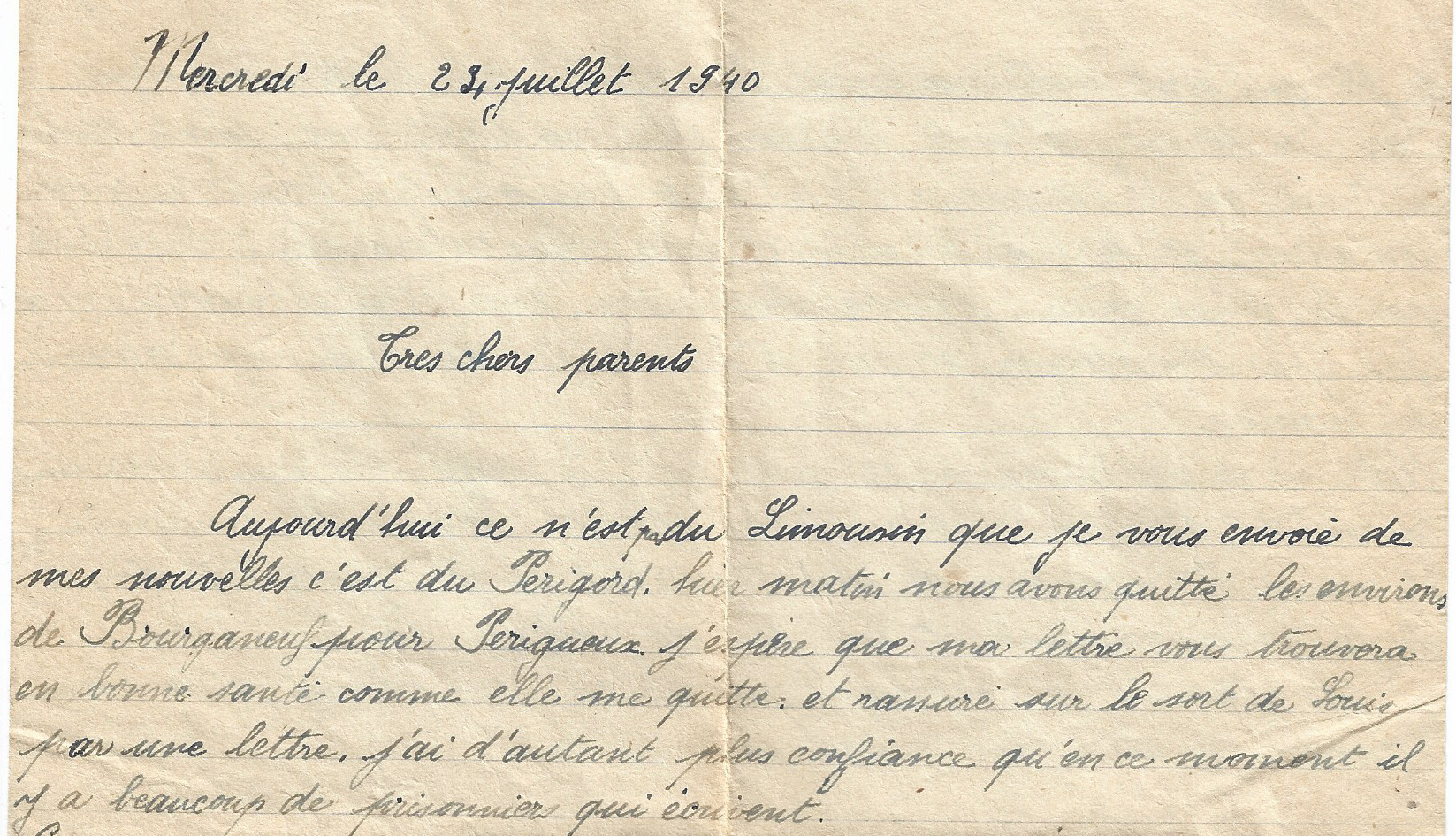 lettre 1940